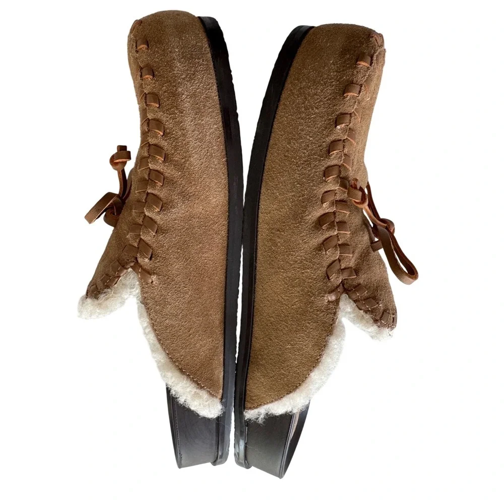 ZARA Brown Suede Faux Shearling Mule/Clog Size 39/8.5 - Picture 2 of 7
